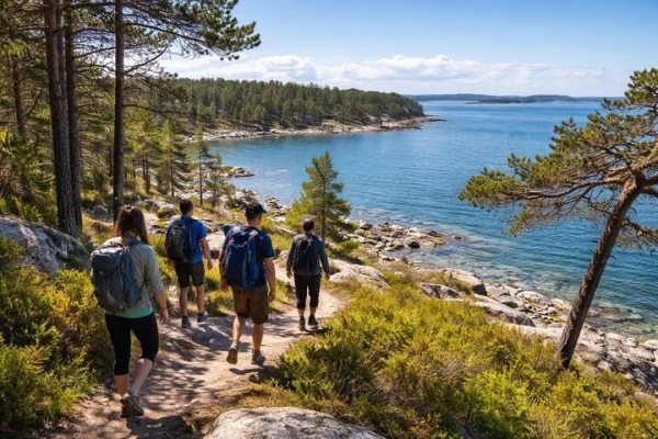 Skärgårdsvandring med båt, eld & strand på Nåttarö