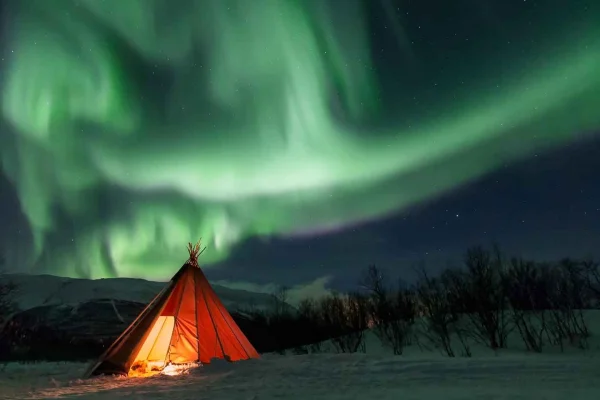 Abisko: Nationalparken: Fototur med norrsken