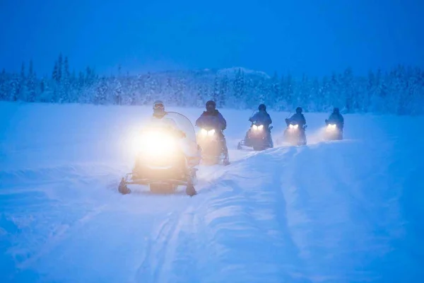 Kiruna med snöskoter Snöskotertur med norrsken och middag