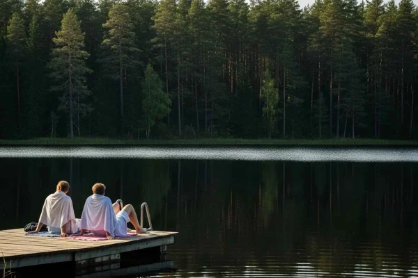 Stockholm: Bastu- och badupplevelse i skogen vid sjön