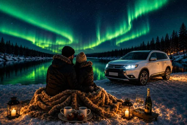 Rovaniemi: Privat lyxig norrskenstur för par och frieri