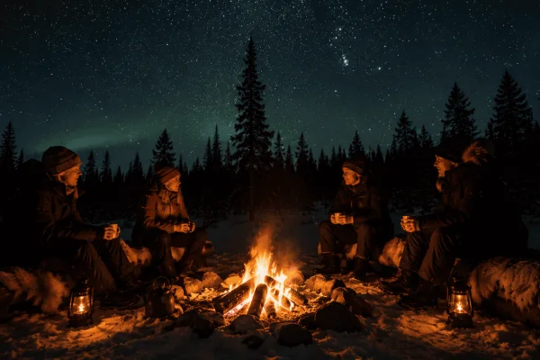 Kiruna: Arktisk tystnad, lägereld, stjärnskådning och vinterutrustning