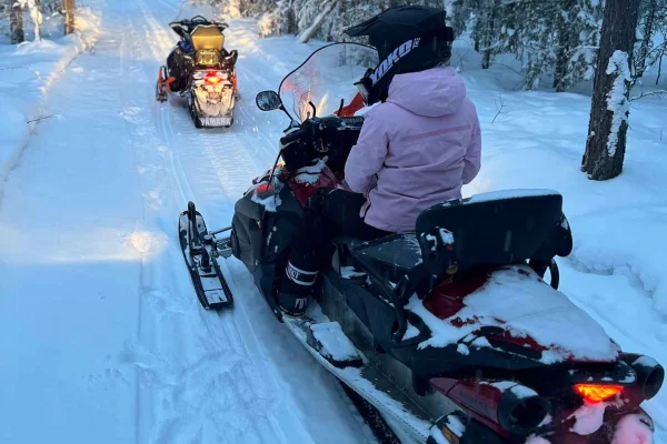 Svenska Lappland: Snöskoteräventyr med BBQ-lunch