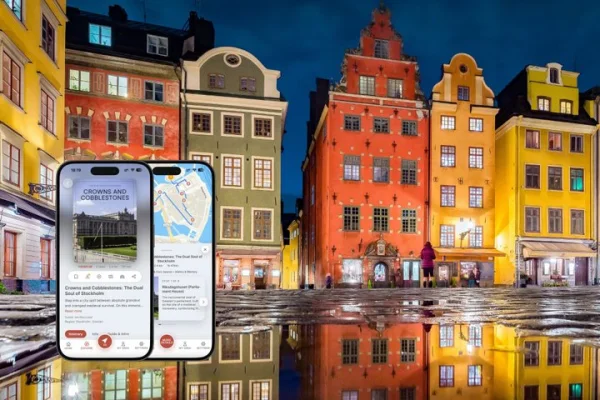 Självguidad podcast-tur Stockholm Kronor och kullerstenar