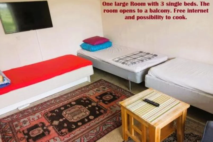 One Large Room with 3 single beds